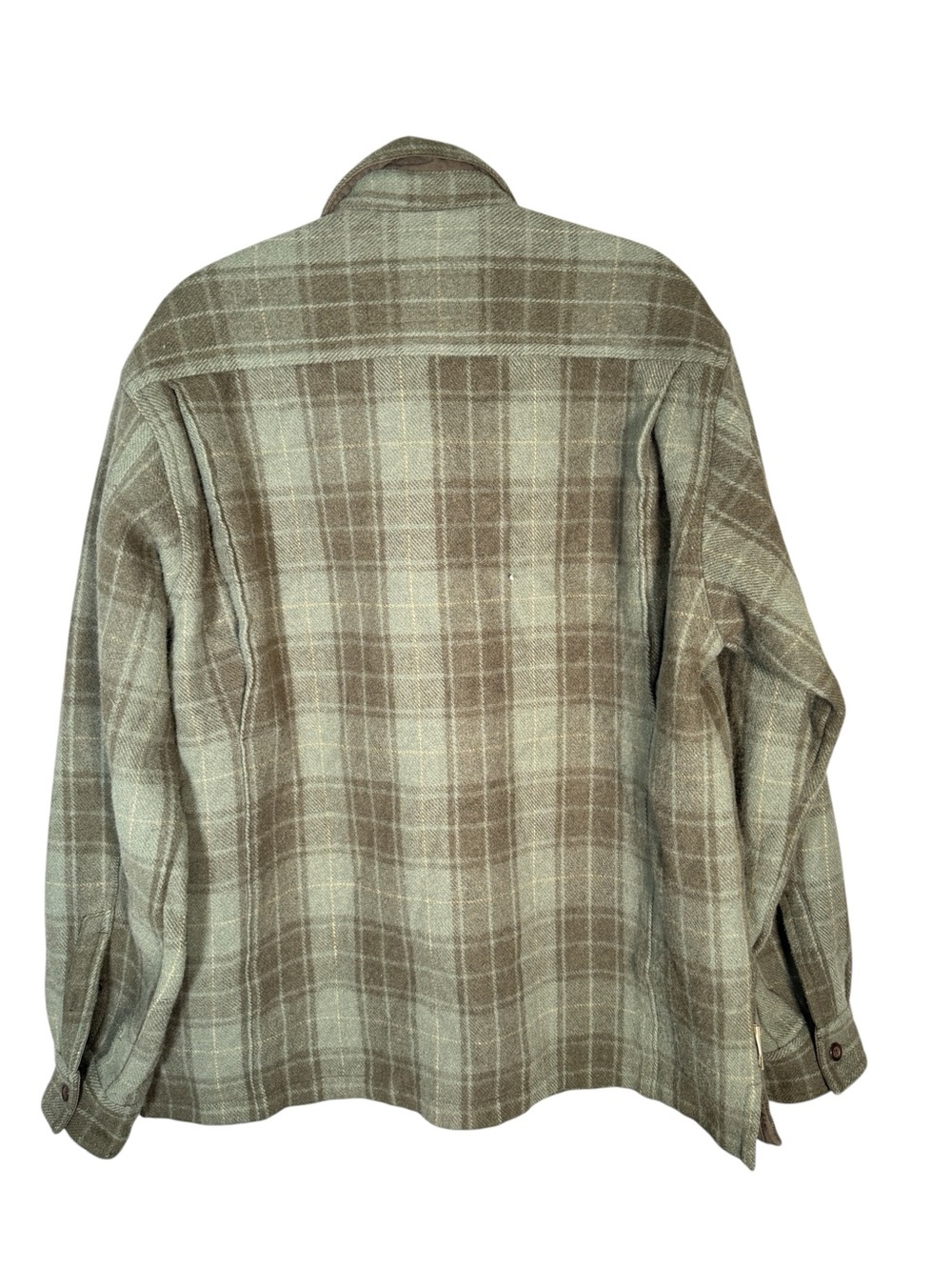 Columbia PHG Men's Green Plaid Shacket Wool Blend Hunting Outdoors L - Picture 2 of 9